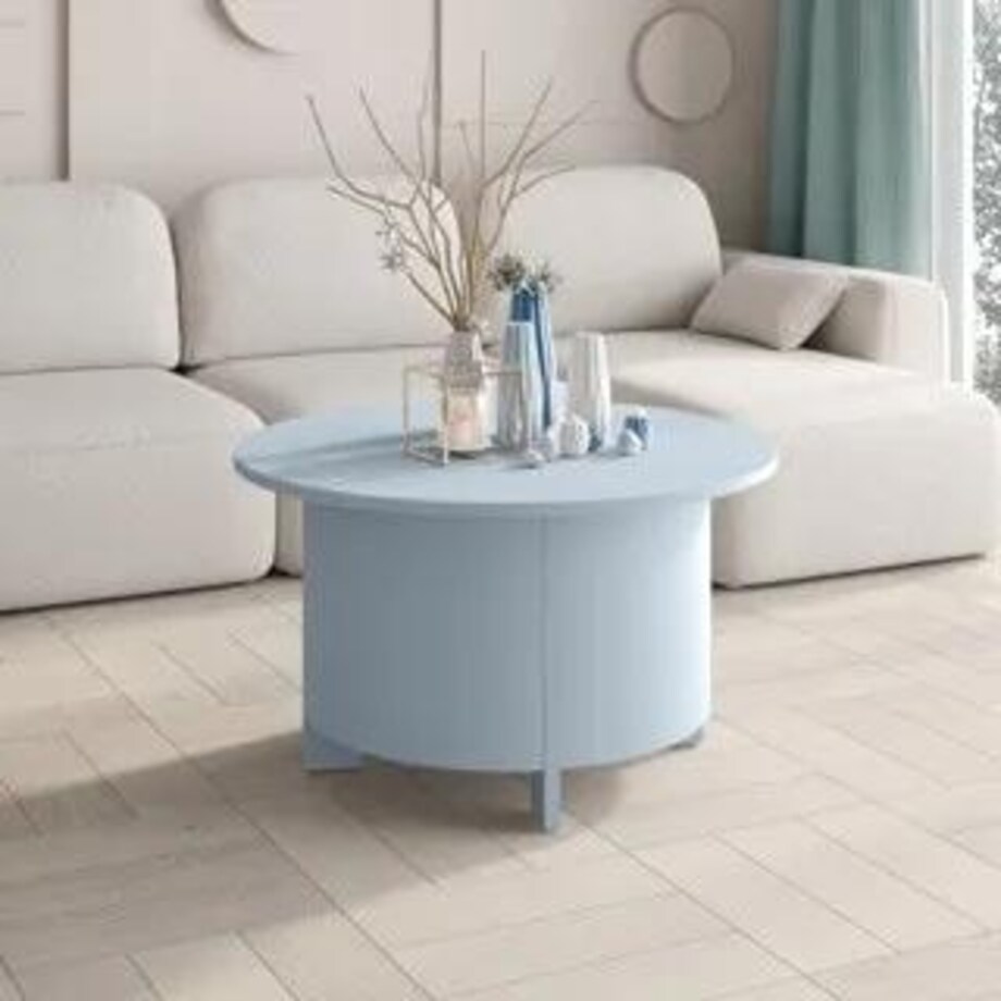 Ława okrągła SALVO AC 80x80 niebieska