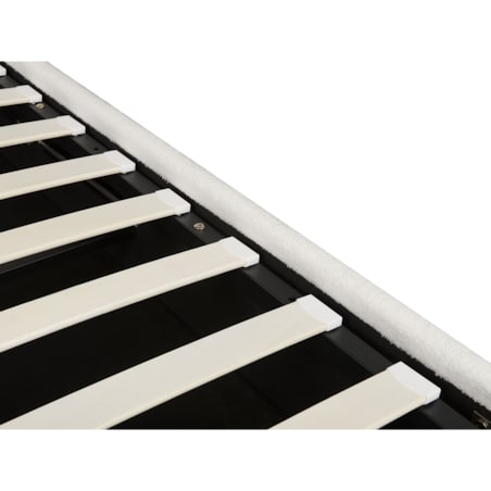 Łóżko z pojemnikiem boucle 160 x 200 cm złamana biel LAVAUR