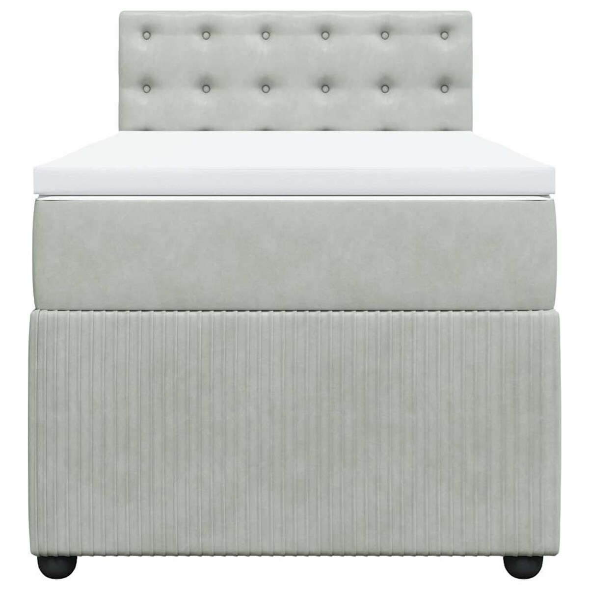 vidaXL Łóżko kontynentalne z materacem, jasnoszare, aksamit, 100x200cm