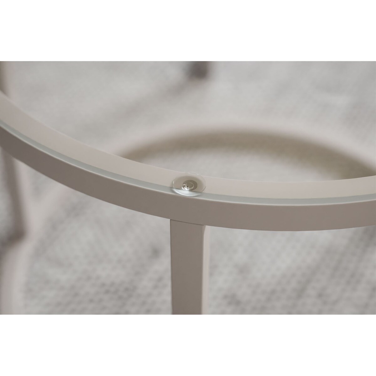 Okrągłe stoliki kawowe CIRI 2w1 kaszmir szkło