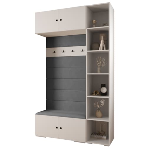 Garderoba do przedpokoju INOVA 2 Z20 biały+czarny+manila16