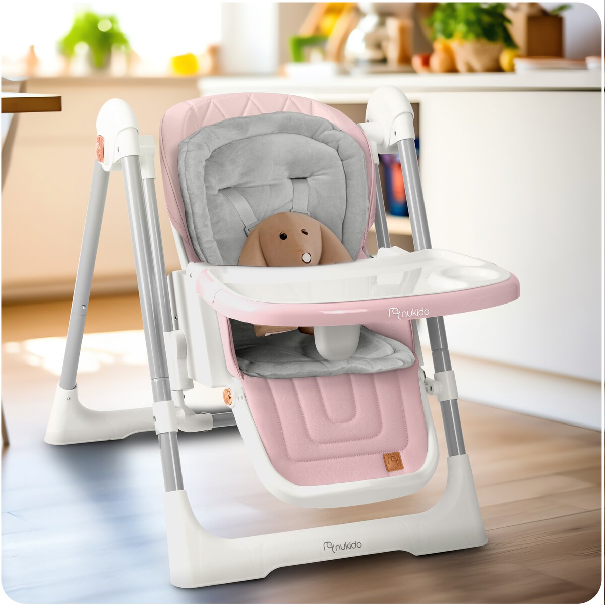 Krzesełko do karmienia z bujaczkiem leżaczkiem 3w1 Nukido