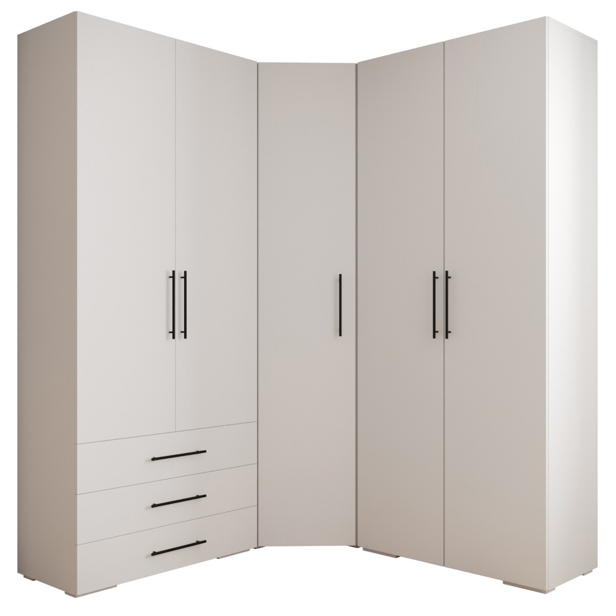 Garderoba wysoka do przedpokoju INOVA 3 Z1 biały+czarny