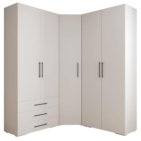 Garderoba wysoka do przedpokoju INOVA 3 Z1 biały+czarny