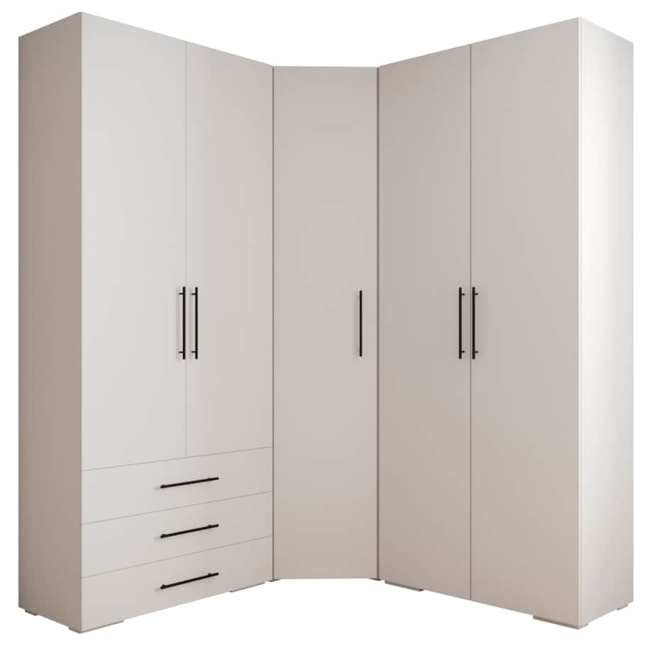 Garderoba wysoka do przedpokoju INOVA 3 Z1 biały+czarny