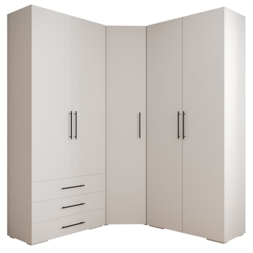 Garderoba wysoka do przedpokoju INOVA 3 Z1 biały+czarny