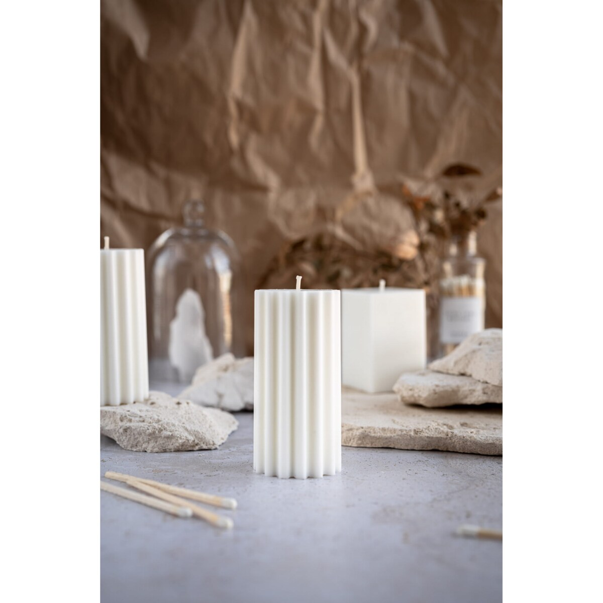 Świeca sojowa geometryczna Lines, 160 g, INSPIRA