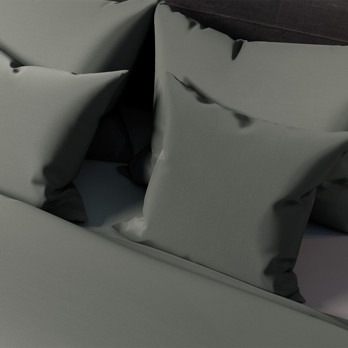 Komplet pościeli 160x200 satyna bawełniana szara PAN MATERAC