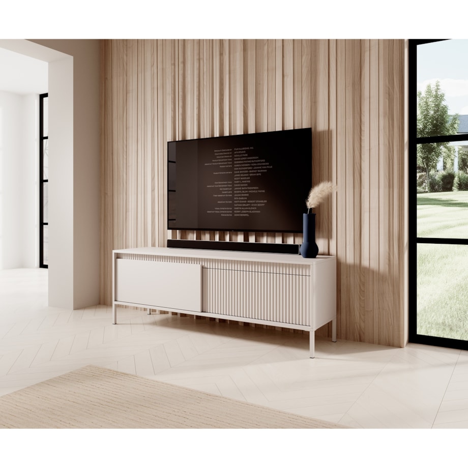 Szafka RTV 153 2D ENSO beżowa na metalowych nóżkach