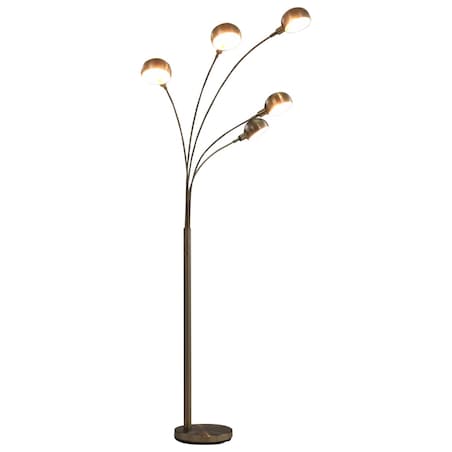 vidaXL Lampa stojąca, 200 cm, 5 x E14, srebrna