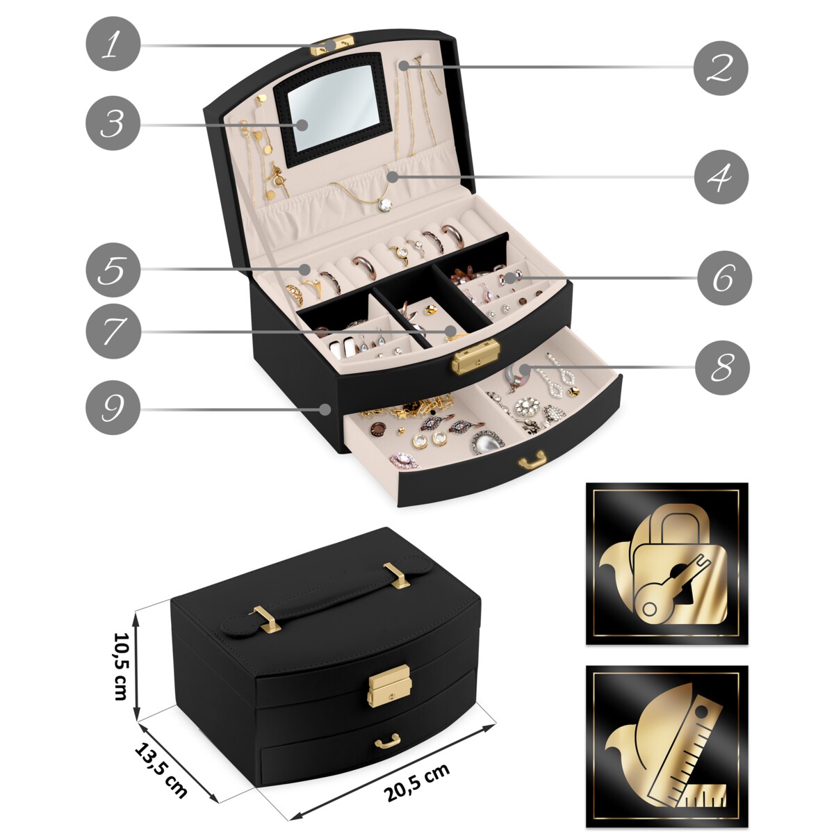 Szkatułka na biżuterię skrzynka pudełko kuferek Massido