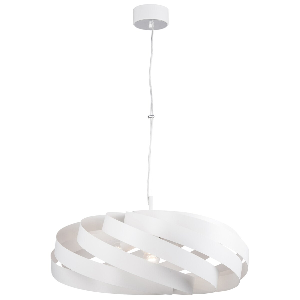 Wisząca lampa Vento 1134 Zumaline okrągła nad stół biała