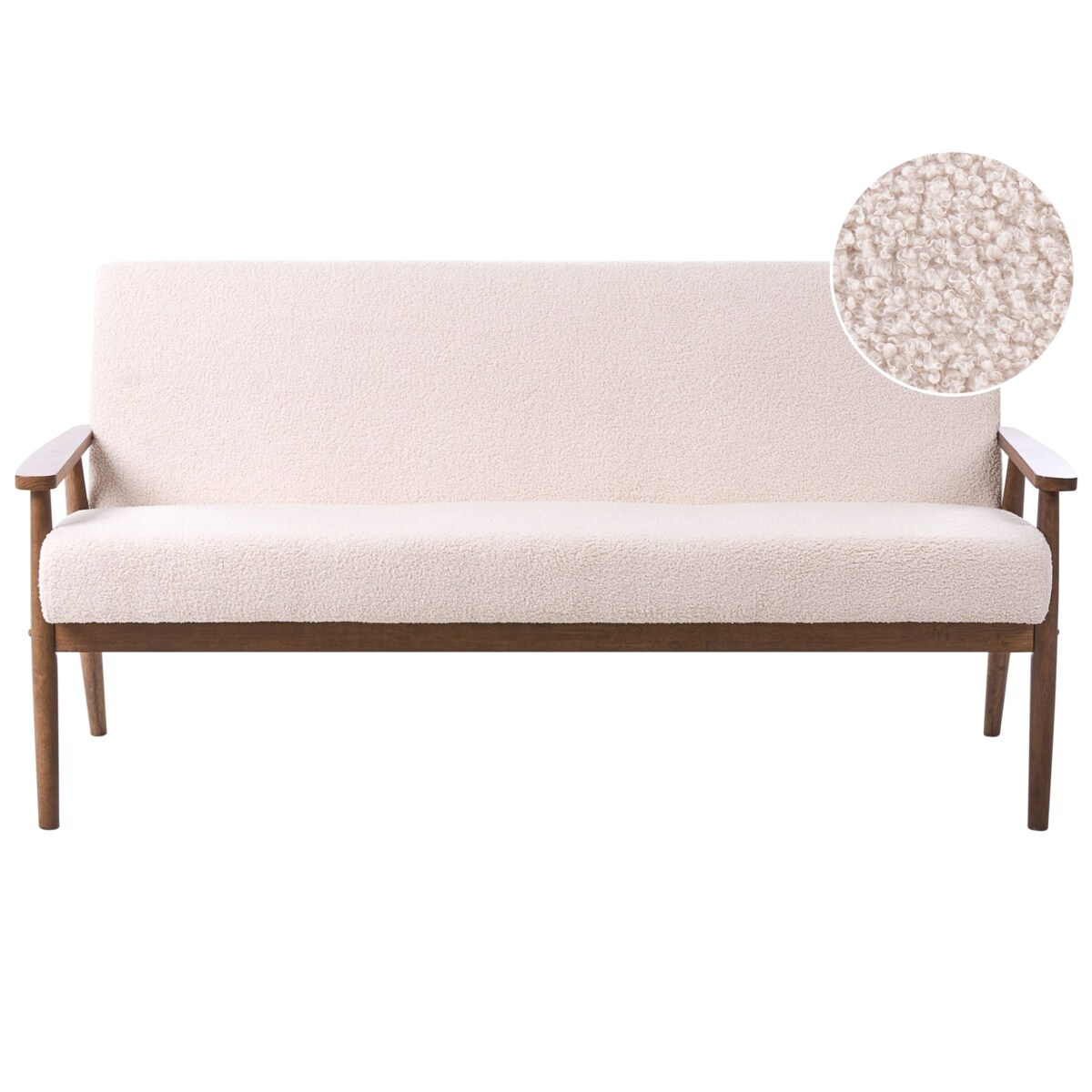 Sofa dla 3 osób ESRUM Boucle Ciemny brąz/ beżowy