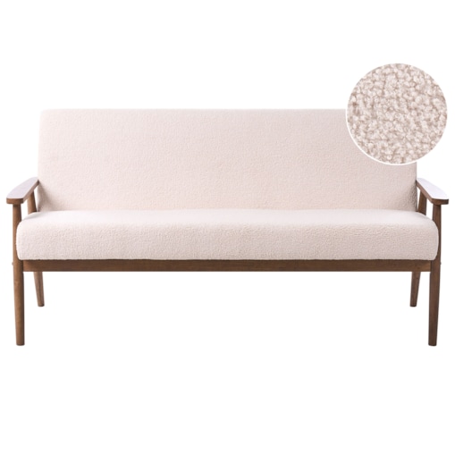 Sofa dla 3 osób ESRUM Boucle Ciemny brąz/ beżowy