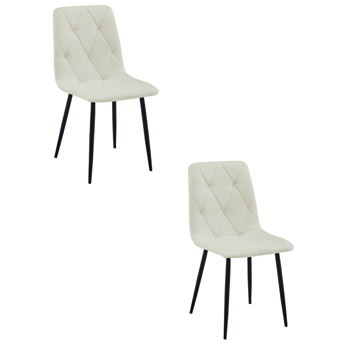 Krzesło Libra nowoczesny design, Beż Materiał / Nogi Czarne X2