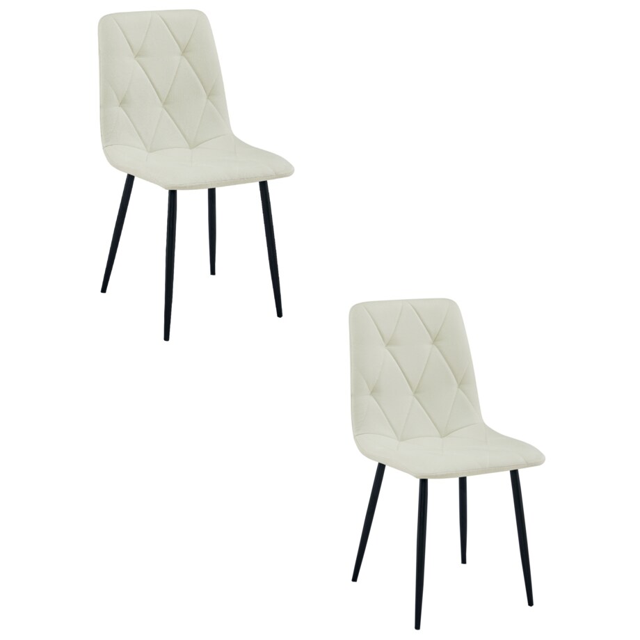 Krzesło Libra nowoczesny design, Beż Materiał / Nogi Czarne X2