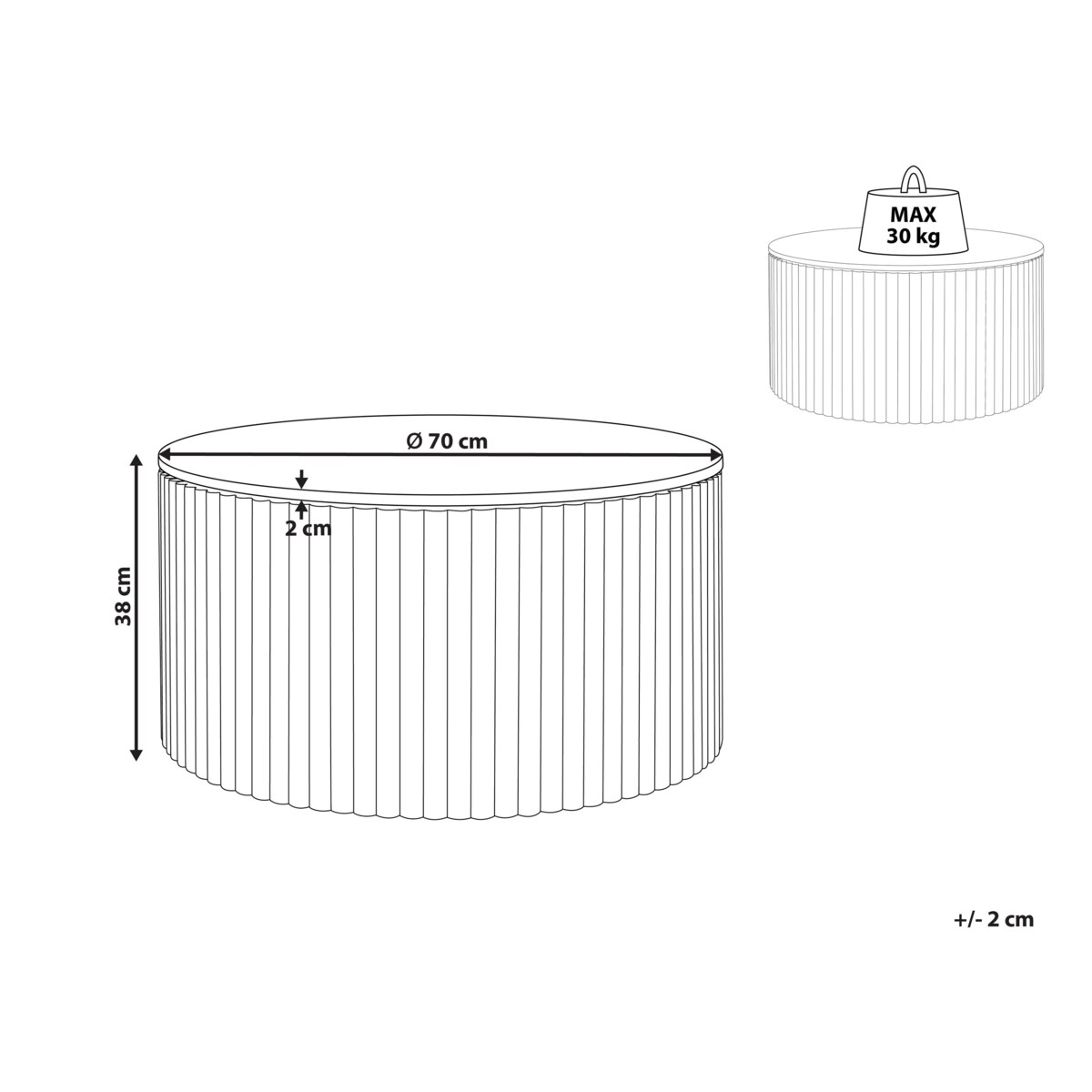 Stolik kawowy KIRKWOOD Drewno mango Jasnobrązowy ze schowkiem