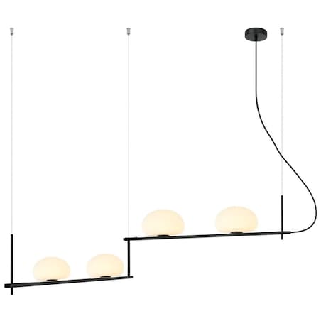 Modernistyczna lampa wisząca Kernio PND-357784-BK+W Italux balls czarna