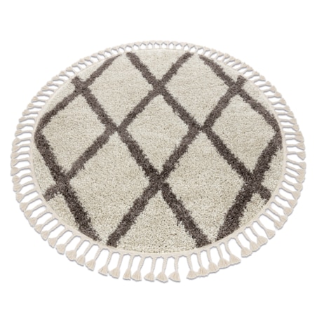 Dywan BERBER TROIK koło krem Frędzle koło 120 cm