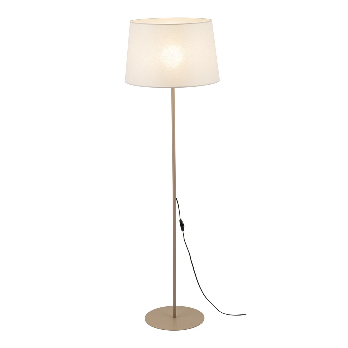 Lampa podłogowa TK Lighting MAJA SABIA 16180 beżowa E27 148 cm, tekstylny klosz do salonu i sypialni
