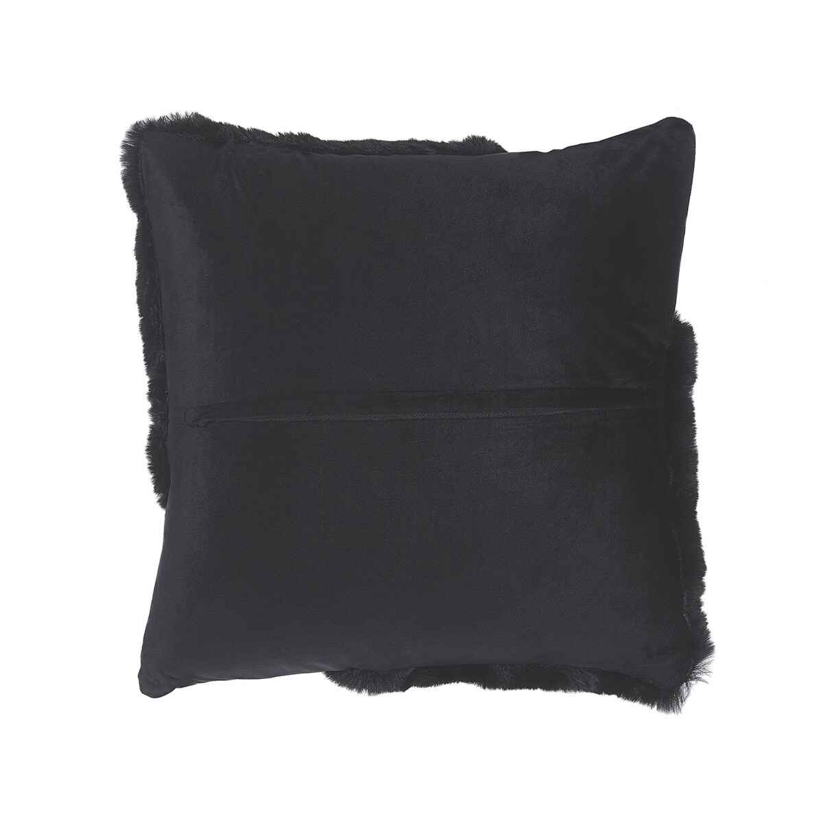 2 poduszki dekoracyjne włochacze 42 x 42 cm czarne EHNAR