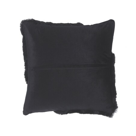 2 poduszki dekoracyjne włochacze 42 x 42 cm czarne EHNAR