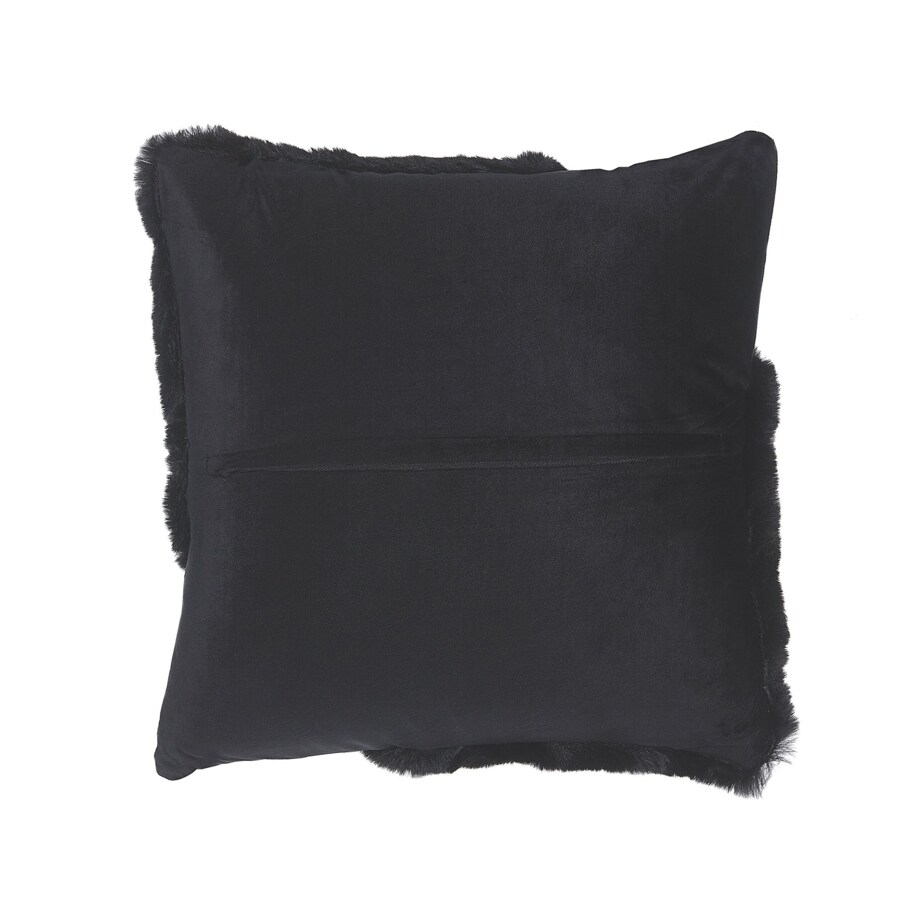 2 poduszki dekoracyjne włochacze 42 x 42 cm czarne EHNAR