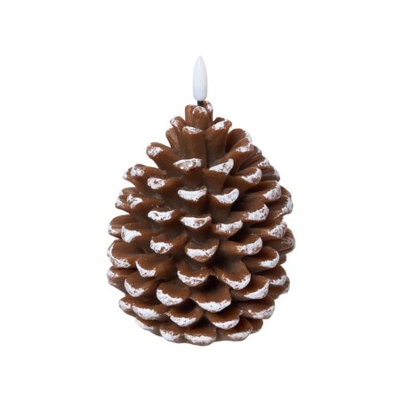 Zestaw 4 świec LED IVRESSE Szyszka 15/12 cm Brązowy