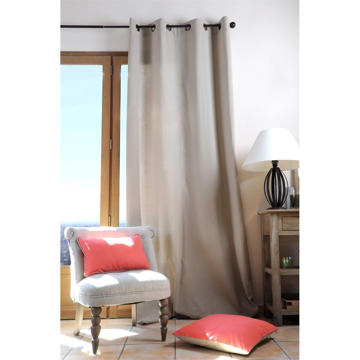 Bawełniana zasłona na przelotkach DUO, 135 x 240 cm