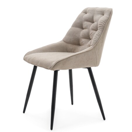 Krzesło tapicerowane LUMO beżowe czarne nogi do salonu biura