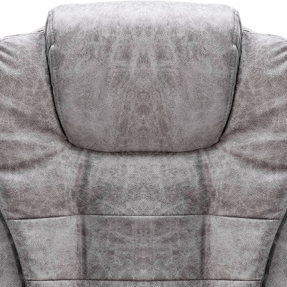 vidaXL Masujące krzesło biurowe, jasnoszare, sztuczna skóra zamszowa