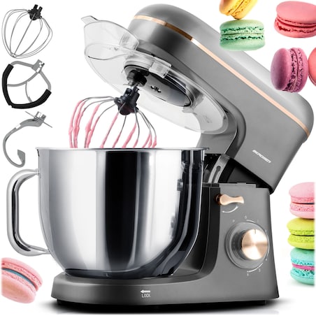 Robot planetarny kuchenny mikser Berdsen 6l 1400W 3w1 srebrno-złoty 375602