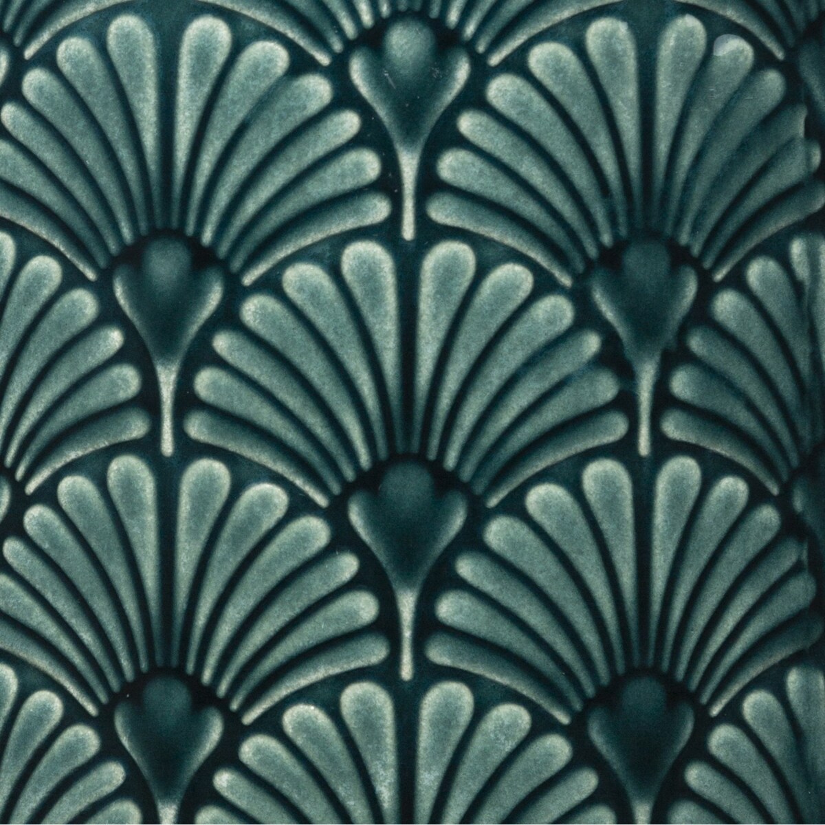 Wazon ceramiczny ze zdobieniem 21x12,5x12,5 cm VINTAGE turkusowy