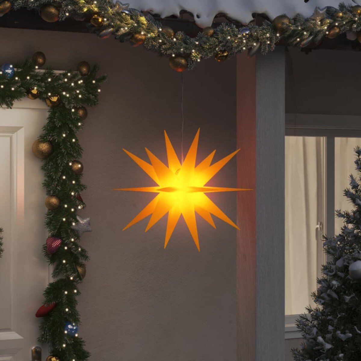 vidaXL Ozdoby świetlne z LED, 3 szt., składane, żółte, 57 cm