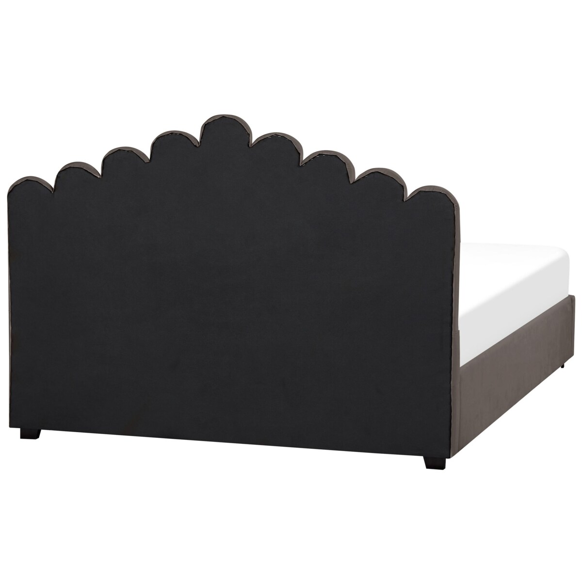 Łóżko z pojemnikiem welurowe 180 x 200 cm beżowoszare VINCENNES