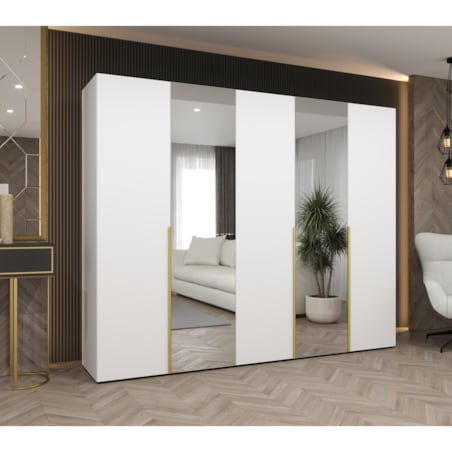 Szafa uchylna otwierana ALICANTE 2 250 wys. 202 cm Biały + u. Złoty