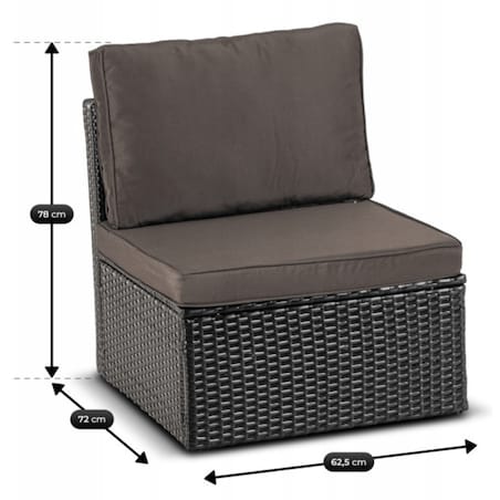 Zestaw Mebli Ogrodowych Składany Daszek Na Taras Ogród Czarny CALIENTE