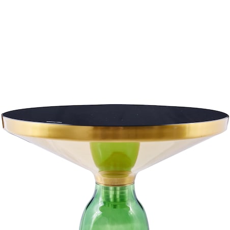 Kawowy stolik DOLCE DP-FB06 green Step stal szkło zielony czarny