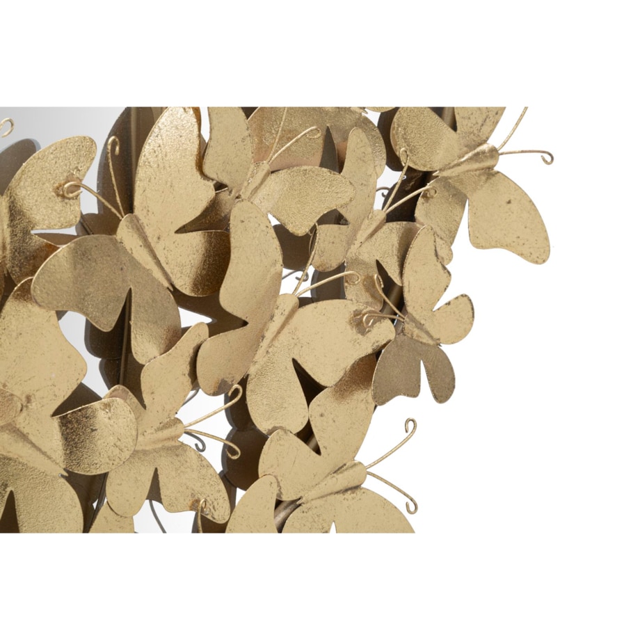 Lustro ścienne Oval Butterfly, kolor złoty, żelazo, 59 x 3 x 89,5 cm, kształt owalny, motyw: motyle, do salonu i przedpokoju, Mauro Ferretti