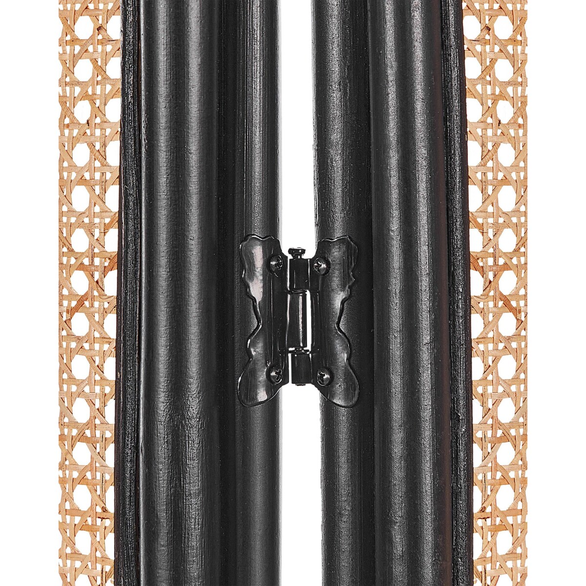 3-panelowy składany parawan pokojowy rattanowy 118 x 180 cm naturaly z czarnym CORTONA