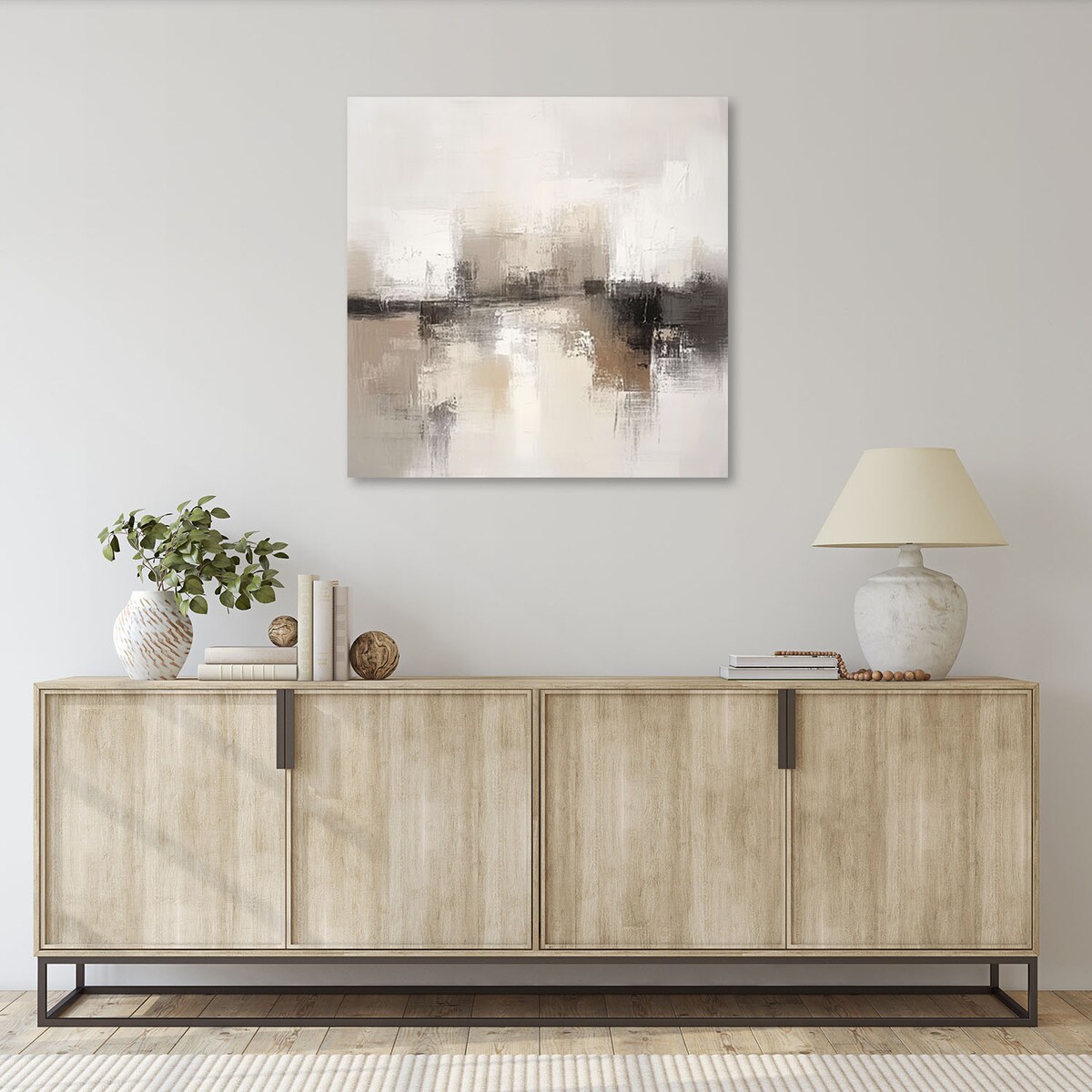 Feeby Obraz do salonu sypialni loft, Abstrakcja beżowy szary beton 40x40