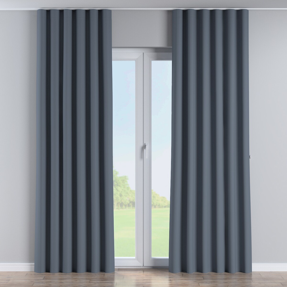 Zasłona na taśmie wave 130x245 grafitowy szary