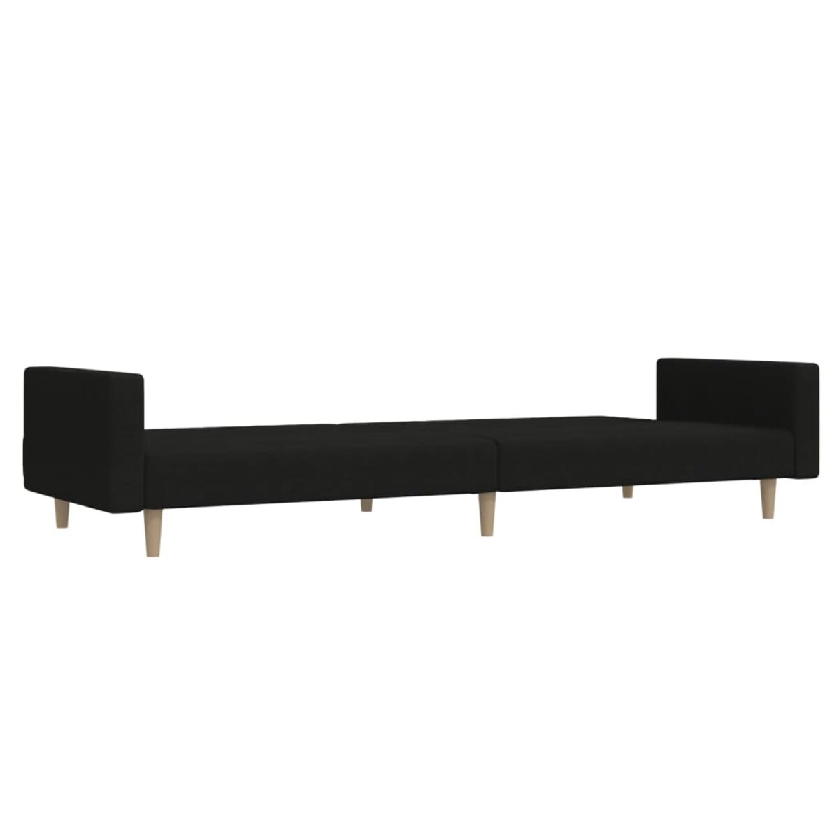 vidaXL Rozkładana kanapa 2-osobowa, czarna, tapicerowana tkaniną