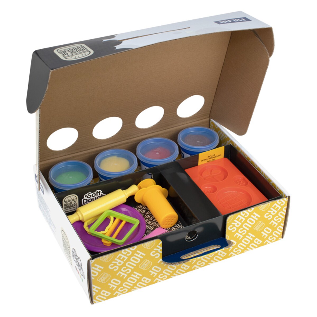 Ciastolina MILAN z narzędziami "House of burgers" 4 kolory x 116 g