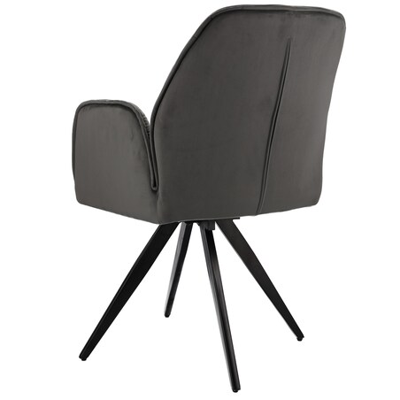 Krzesło welurowe obrotowe PERLA szare