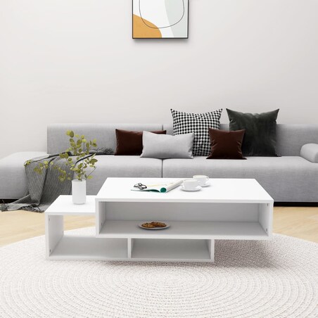 vidaXL Stolik kawowy, biały, 105x55x32 cm, materiał drewnopochodny