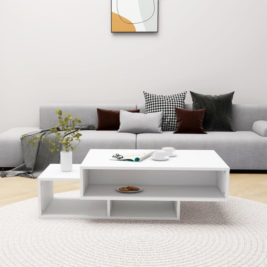 vidaXL Stolik kawowy, biały, 105x55x32 cm, materiał drewnopochodny