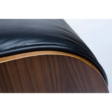 Regulowany fotel Lounge do salonu czarny z podnóżkiem, King Home