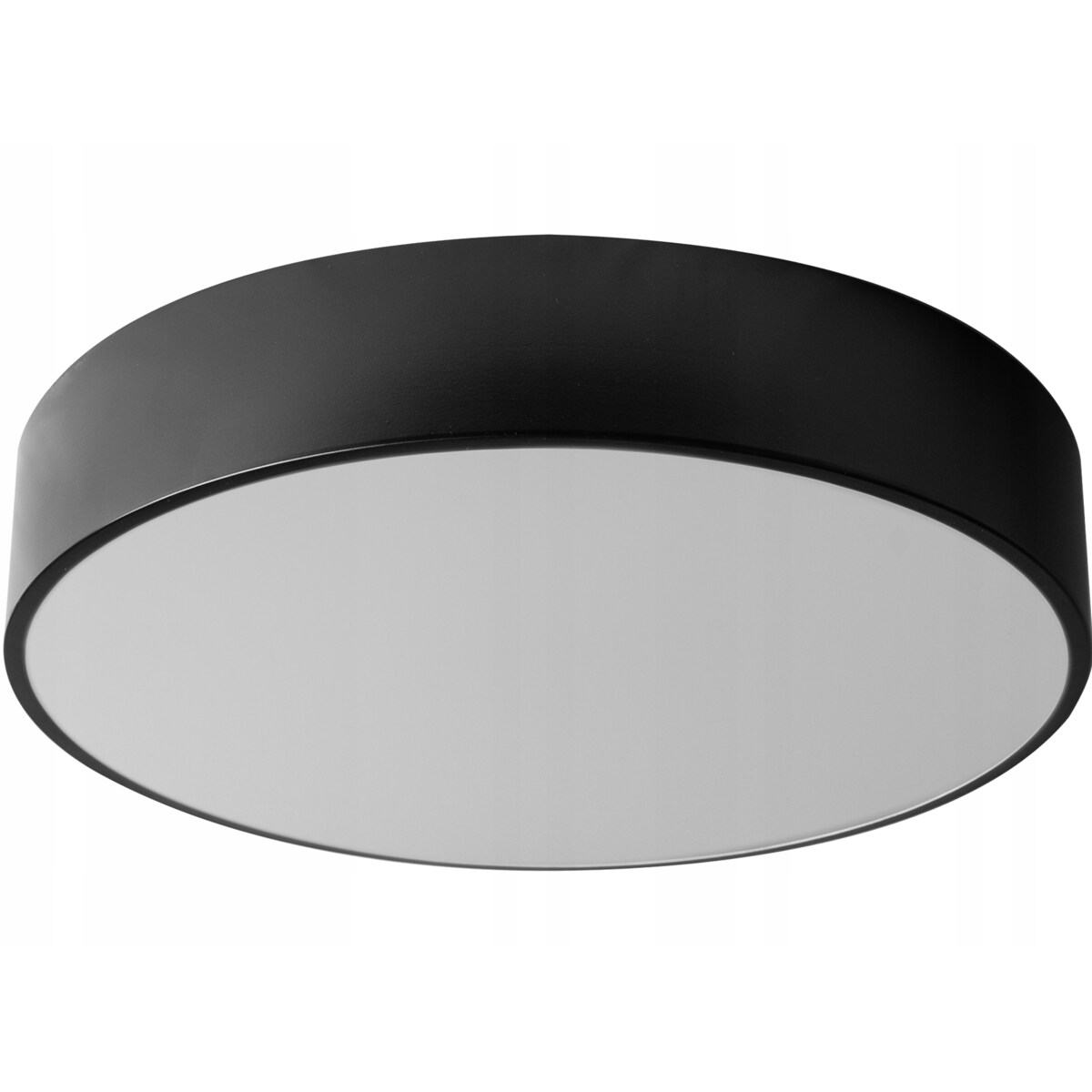 Lampa Plafon 50Cm Okrągła Czarna Sufitowa Żyrandol