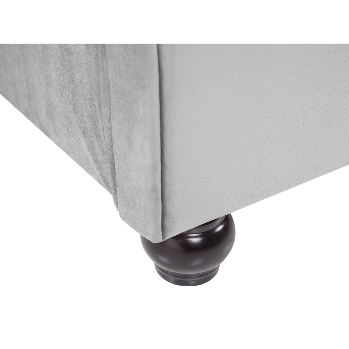 Łóżko welurowe 180 x 200 cm szare AVALLON